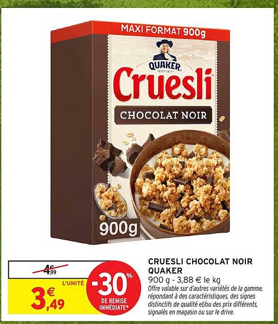 CRUESLI CHOCOLAT NOIR QUAKER