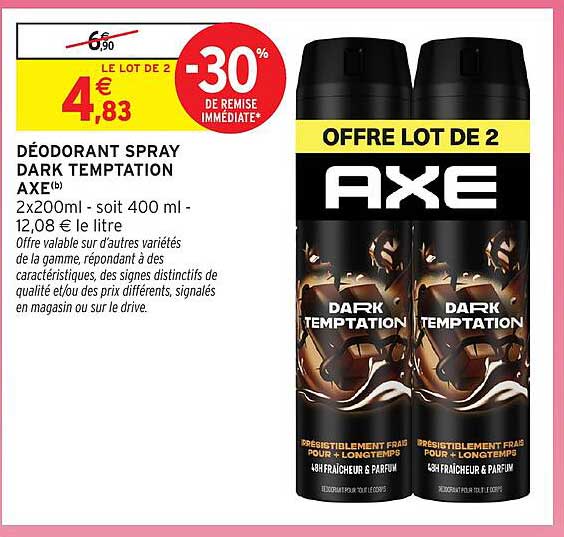 DÉODORANT SPRAY DARK TEMPTATION AXE(f)
