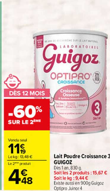 DÈS 12 MOIS -60% SUR LE 2ÈME