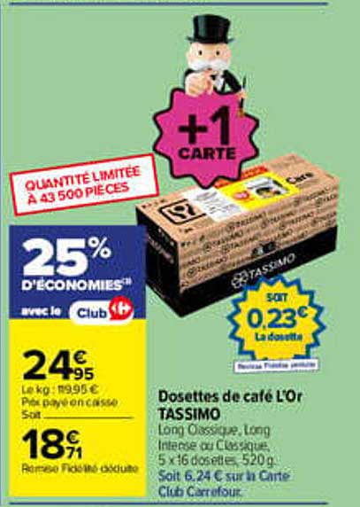 Dosettes de café L'OR TASSIMO