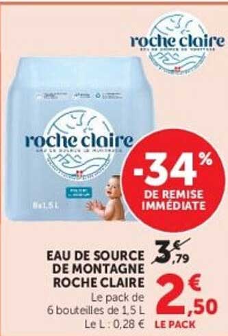 EAU DE SOURCE DE MONTAGNE ROCHE CLAIRE