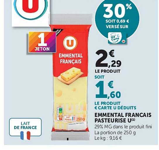 EMMENTAL FRANÇAIS PASTEURISE U(1)