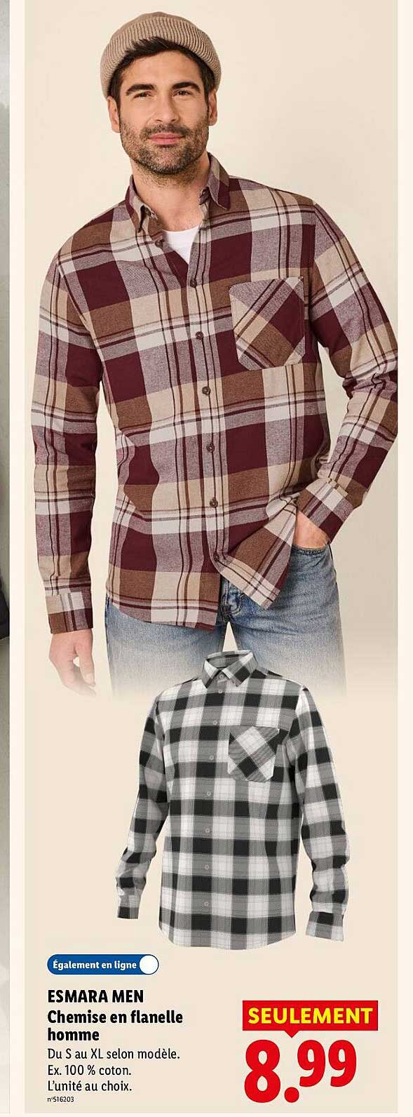 ESMARA MEN Chemise en flanelle homme