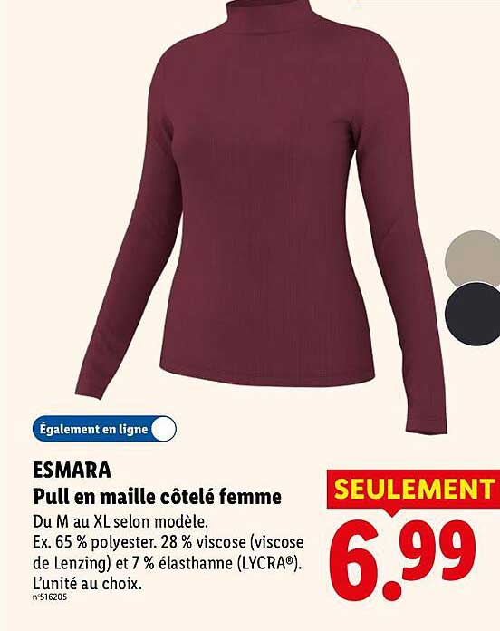 ESMARA Pull en maille côtelé femme