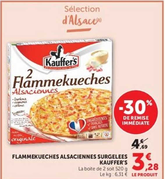 Flammekueches alsaciennes surgelées Kauffer's
