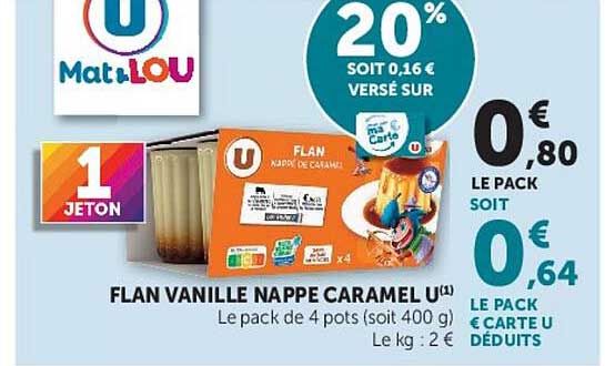 FLAN VANILLE NAPPE CARAMEL U