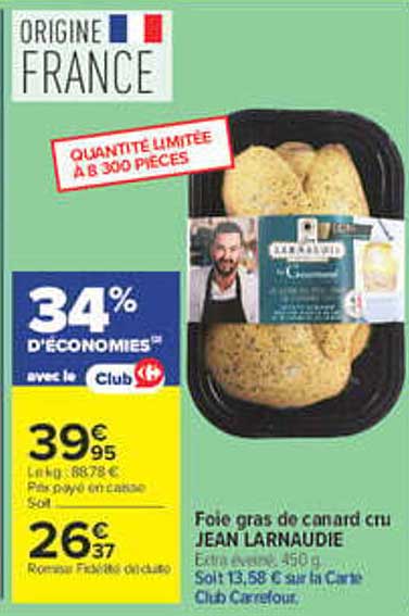Foie gras de canard cru JEAN LARNAUDIE