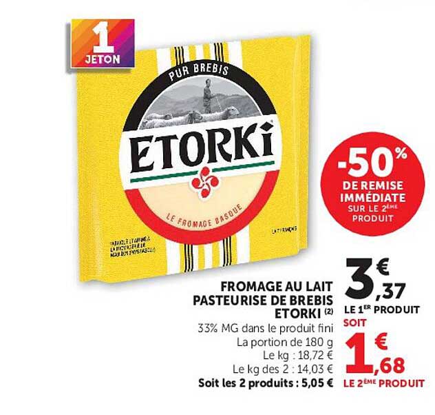 FROMAGE AU LAIT PASTEURISE DE BREBIS ETORKI