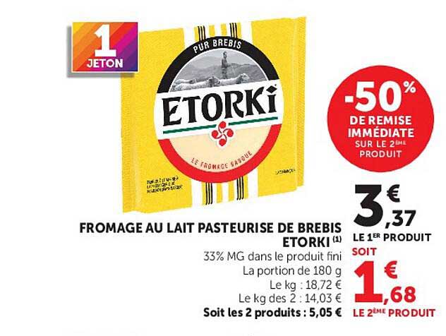FROMAGE AU LAIT PASTEURISÉ DE BREBIS ETORKI
