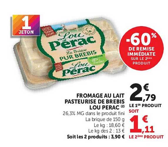 FROMAGE AU LAIT PASTEURISÉ DE BREBIS LOU PERAC