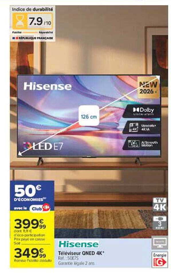 Hisense Téléviseur QNED 4K*