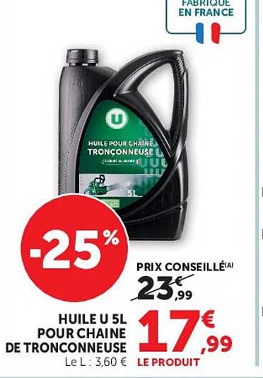 HUILE 5L POUR CHAINE DE TRONCONNEUSE