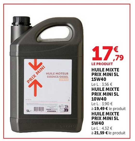 HUILE MIXTE PRIX MINI 5L 15W40