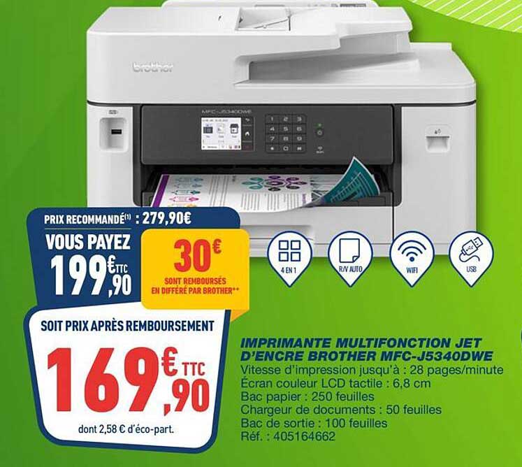 IMPRIMANTE MULTIFONCTION JET D'ENCRE BROTHER MFC-J5340DWE