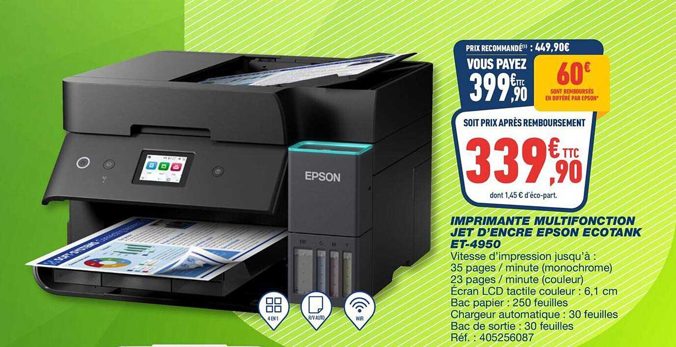 IMPRIMANTE MULTIFONCTION JET D'ENCRE EPSON ECOTANK ET-4950