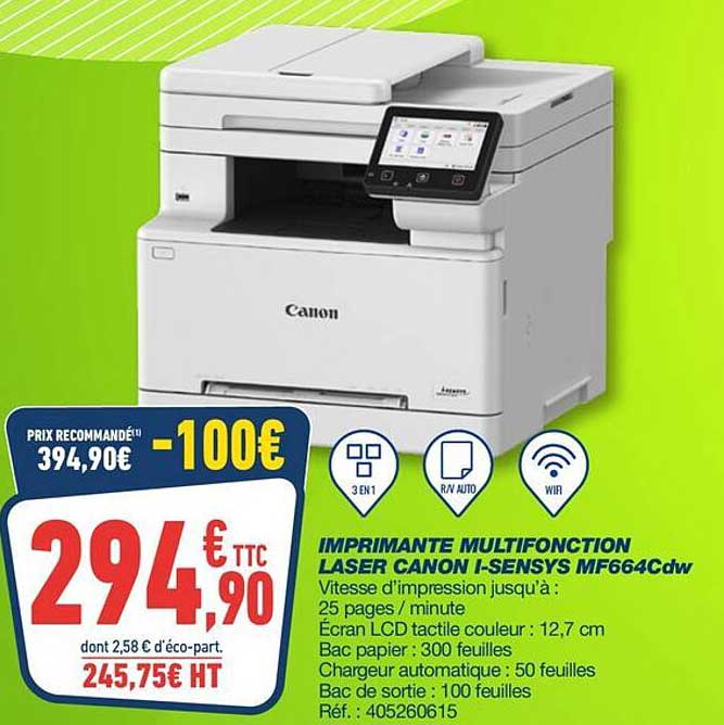 IMPRIMANTE MULTIFONCTION LASER CANON i-SENSYS MF664Cdw