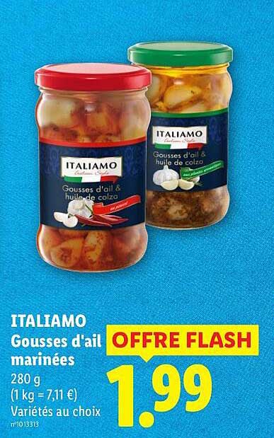 ITALIAMO Gousses d'ail marinées 280 g Variétés au choix
