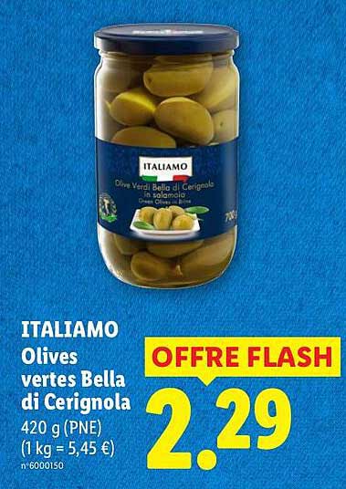 ITALIAMO Olives vertes Bella di Cerignola 420 g (PNE)