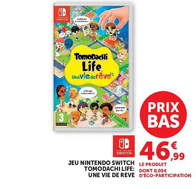 JEU NINTENDO SWITCH TOMODACHI LIFE: UNE VIE DE REVE