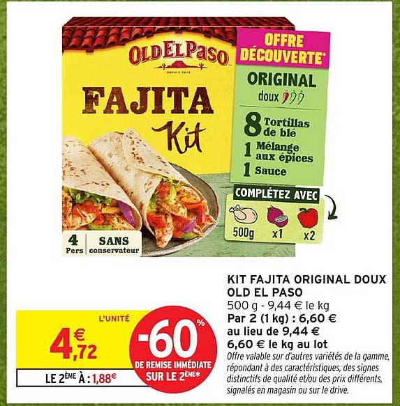 KIT FAJITA ORIGINAL DOUX OLD EL PASO