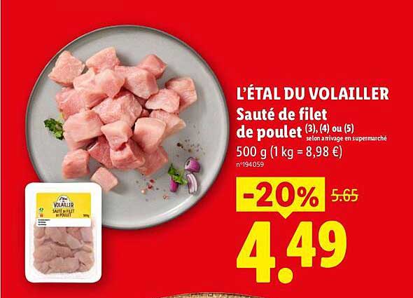 L’ÉTAL DU VOLAILLER Sauté de filet de poulet