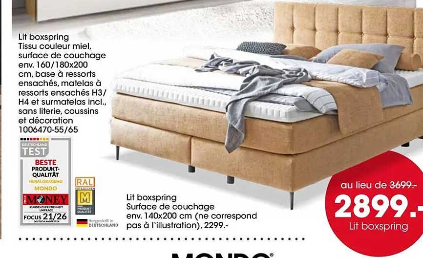 Lit boxspring