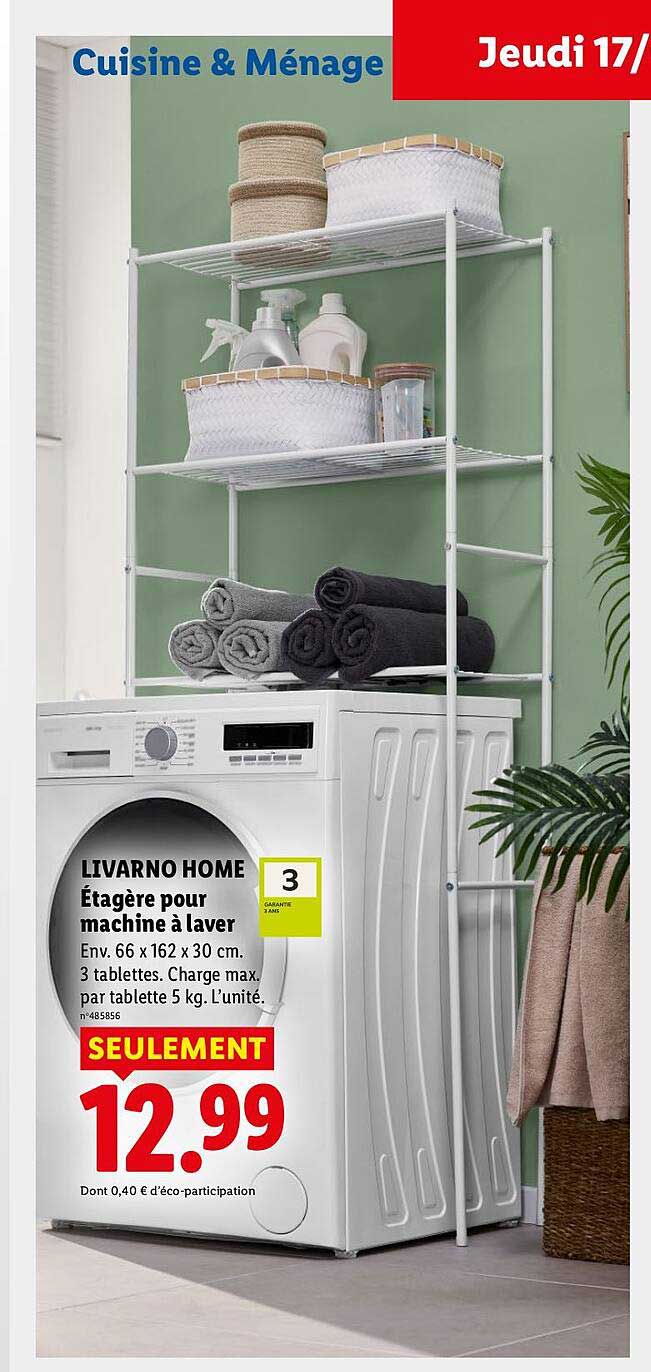 LIVARNO HOME Étagère pour machine à laver