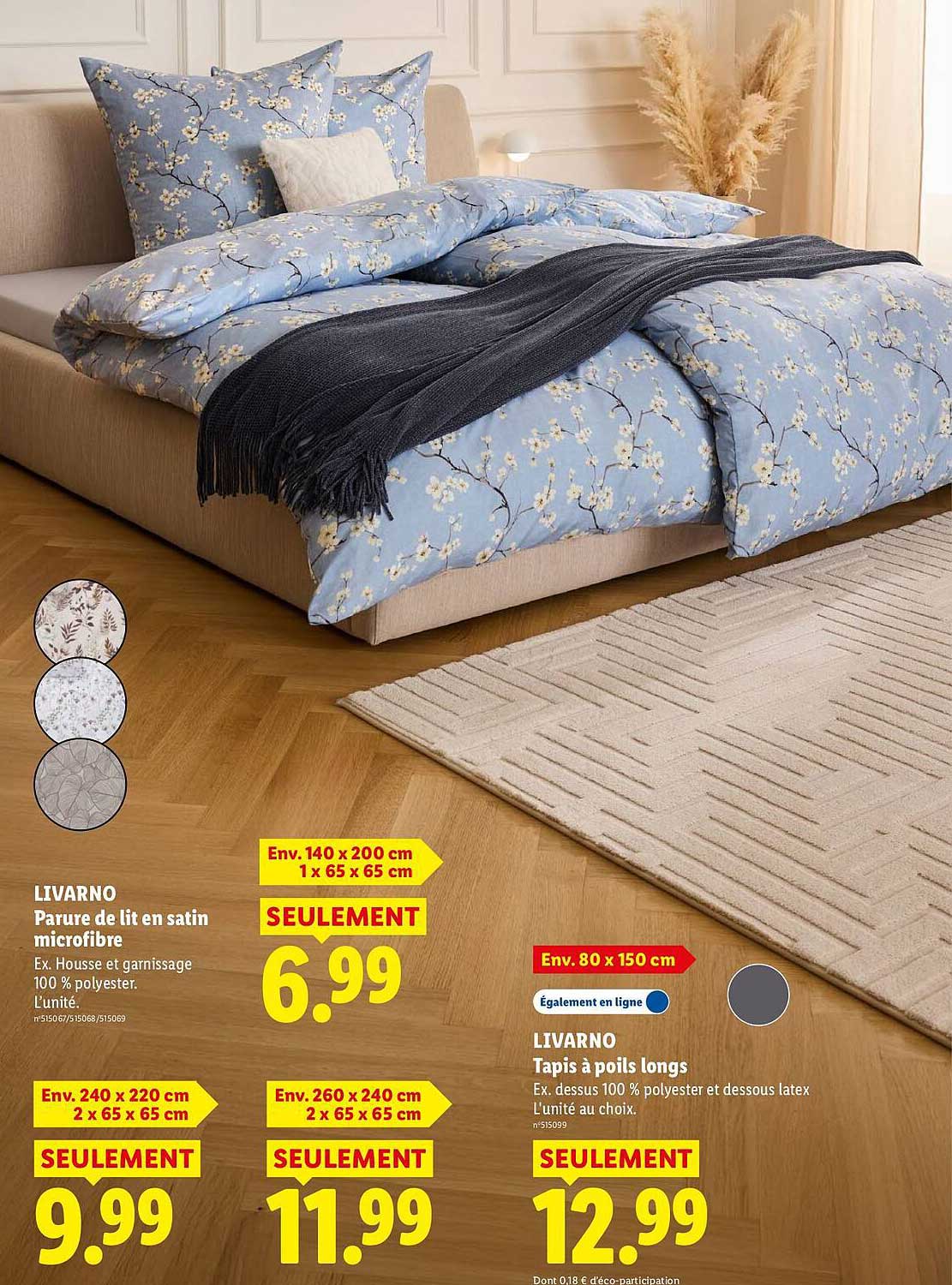 LIVARNO Parure de lit en satin microfibre