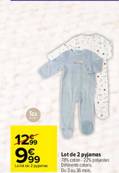 Lot de 2 pyjamas