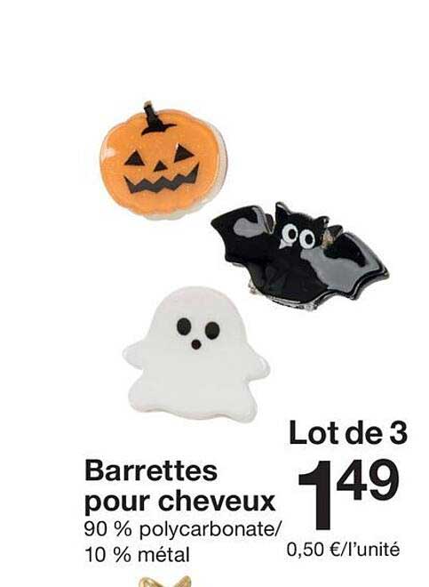 Lot de 3 Barrettes pour cheveux