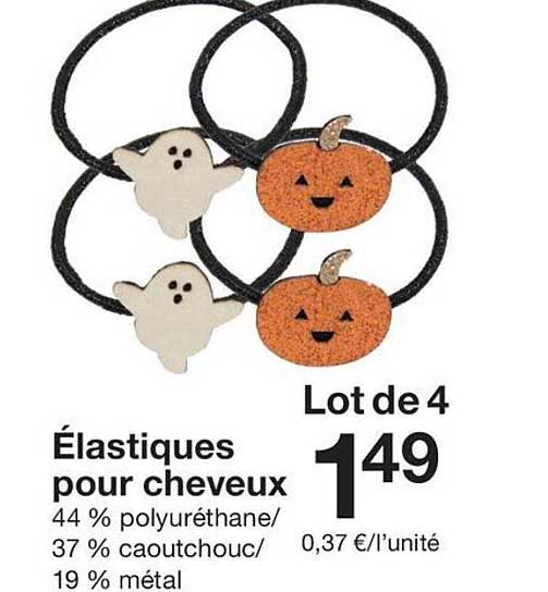 Lot de 4 Élastiques pour cheveux