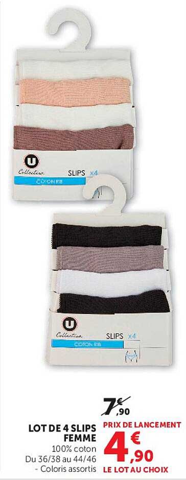 LOT DE 4 SLIPS FEMME