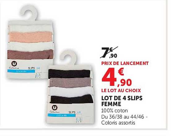 LOT DE 4 SLIPS FEMME