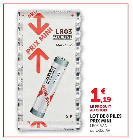 LOT DE 8 PILES PRIX MINI