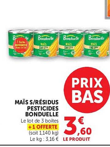 MAÏS S/RÉSIDUS PESTICIDES BONDUELLE