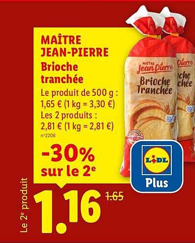 MAÎTRE JEAN-PIERRE Brioche tranchée