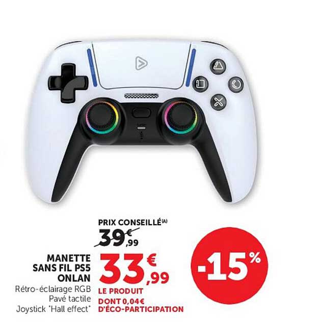 MANETTE SANS FIL PS5 ONLAN