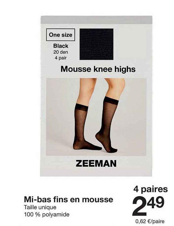 Mi-bas fins en mousse