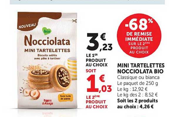 MINI TARTELETTES NOCCIOLATA BIO