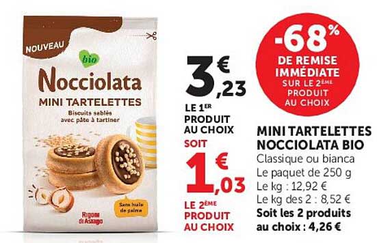 MINI TARTELETTES NOCCIOLATA BIO
