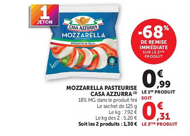 MOZZARELLA PASTEURISE CASA AZZURRA
