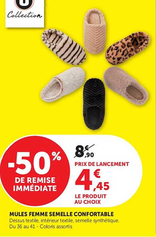 MULES FEMME SEMELLE CONFORTABLE
