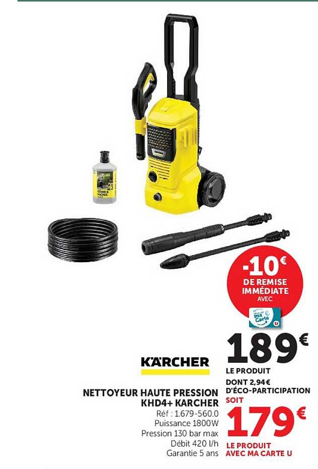 NETTOYEUR HAUTE PRESSION KHD4+ KARCHER
