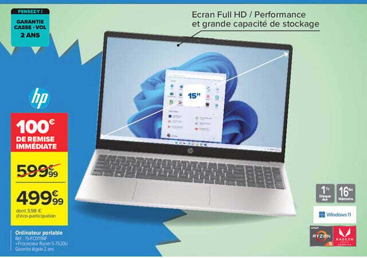 Ordinateur portable HP 15"
