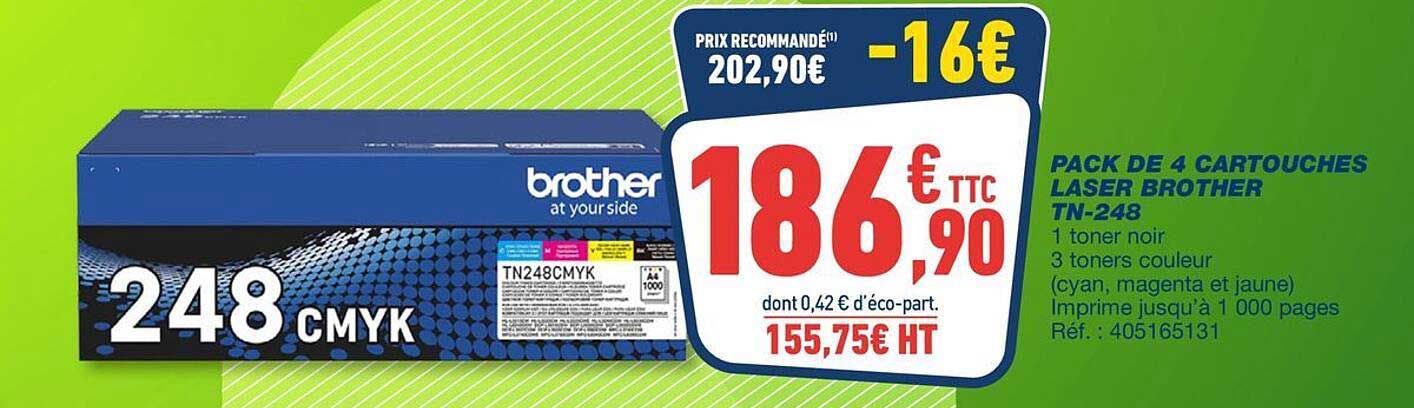 PACK DE 4 CARTOUCHES LASER BROTHER TN-248