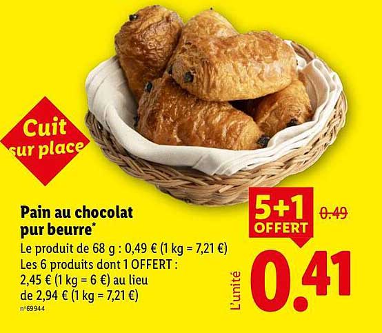 Pain au chocolat pur beurre*