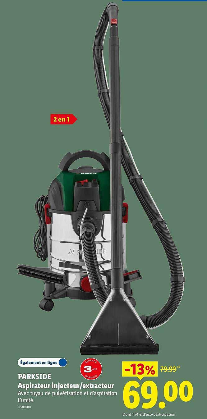 PARKSIDE Aspirateur injecteur/extracteur Avec tuyau de pulvérisation et d’aspiration L’unité.