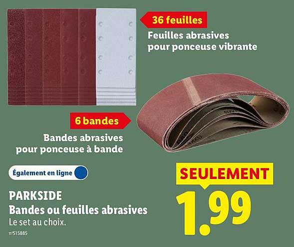 PARKSIDE Bandes ou feuilles abrasives
