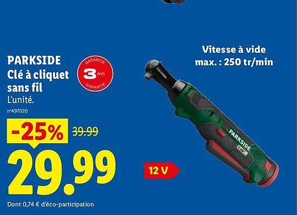 PARKSIDE Clé à cliquet sans fil