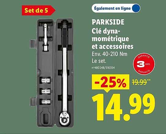PARKSIDE Clé dynamométrique et accessoires